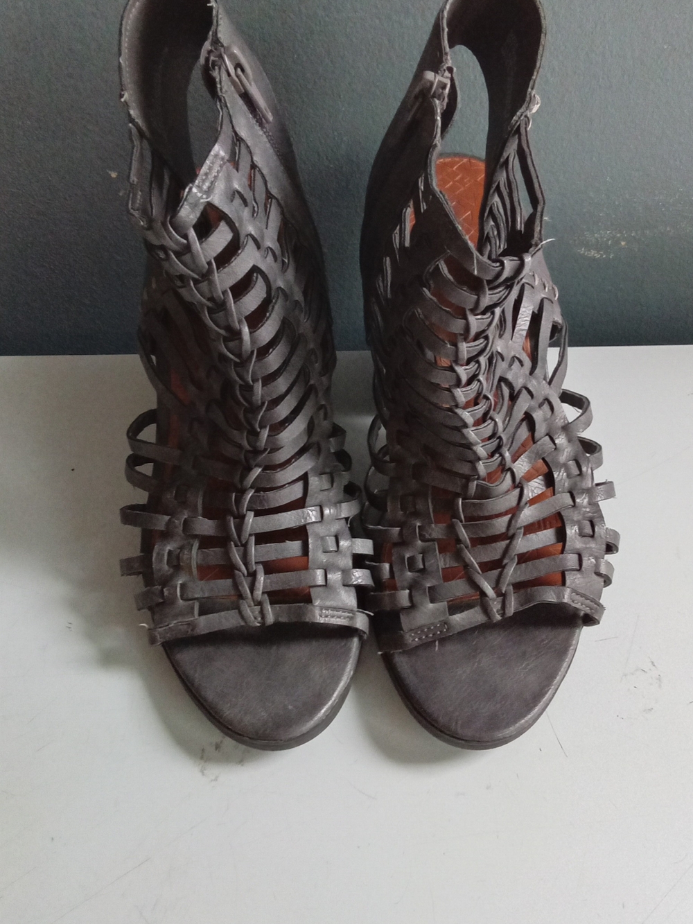 Maurices Woven Cutout Heeled Sandals - Gray